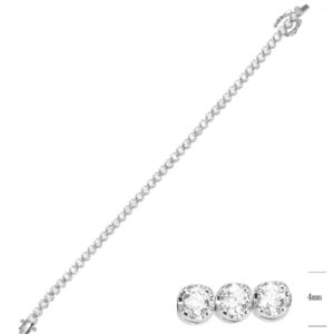 SB14786, Ladies' Moissanite Ring, S925, Rhodium Plated, White, 8.32g
