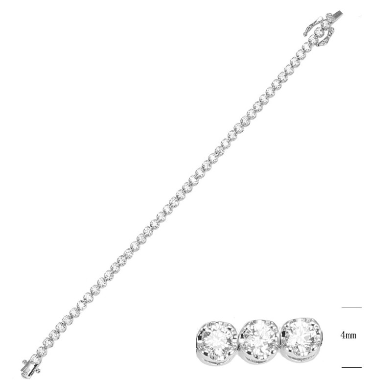SB14786, Ladies' Moissanite Ring, S925, Rhodium Plated, White, 8.32g