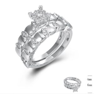 SJ44842, Ladies' Moissanite Ring, S925, Rhodium Plated, White, 4.91g