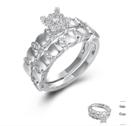 SJ44842, Ladies' Moissanite Ring, S925, Rhodium Plated, White, 4.91g