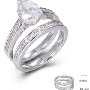 SJ49955, Ladies' Moissanite Ring, S925, Rhodium Plated, White, 4.89g