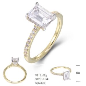 SJ59662, Ladies' Moissanite Ring, S925, Rhodium Plated, White, 2.59g