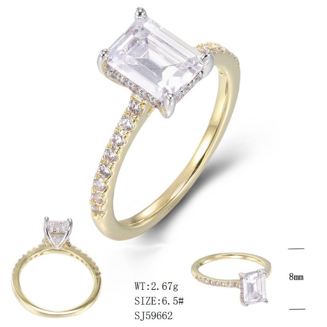 SJ59662, Ladies' Moissanite Ring, S925, Rhodium Plated, White, 2.59g
