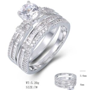 SJ56510, Ladies' Moissanite Ring, S925, Rhodium Plated, White, 5.95g