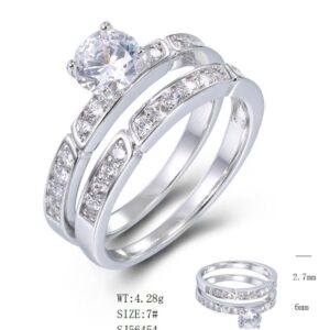 SJ56464, Ladies' Moissanite Ring, S925, Rhodium Plated, White, 5.09g