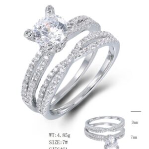 SJ56461, Ladies' Moissanite Ring, S925, Rhodium Plated, White, 4.97g