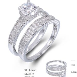 SJ56452, Ladies' Moissanite Ring, S925, Rhodium Plated, White, 4.67g