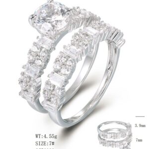 SJ56022, Ladies' Moissanite Ring, S925, Rhodium Plated, White, 5.08g