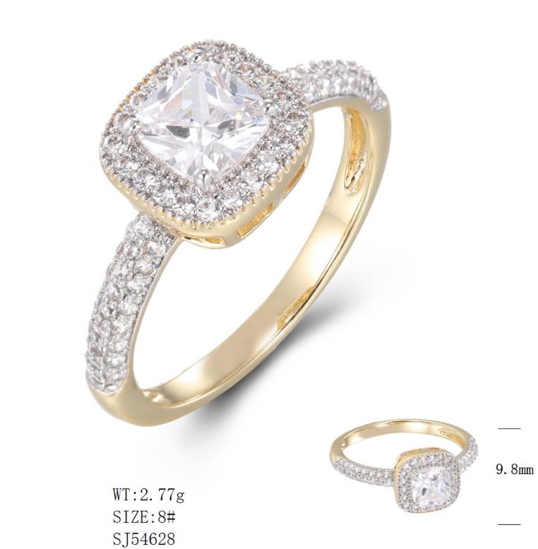 SJ54628, Ladies' Moissanite Ring, S925, Rhodium Plated, White, 2.71g