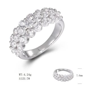 SJ48821, Ladies' Moissanite Ring, S925, Rhodium Plated, White, 4.05g