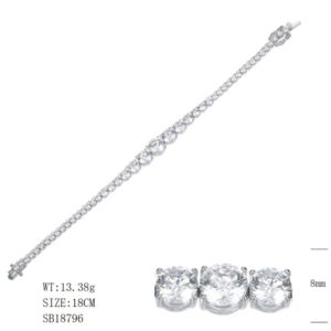 SB18796, Ladies' Moissanite Ring, S925, Rhodium Plated, White, 13.97g