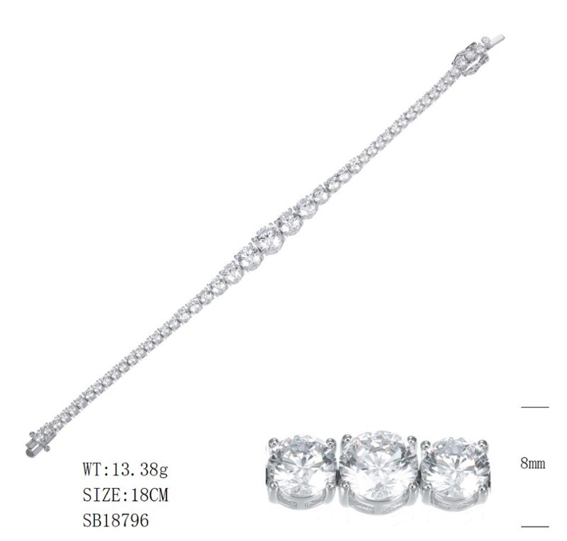 SB18796, Ladies' Moissanite Ring, S925, Rhodium Plated, White, 13.97g