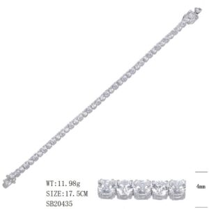 SB20435, Ladies' Moissanite Ring, S925, Rhodium Plated, White, 12.76g
