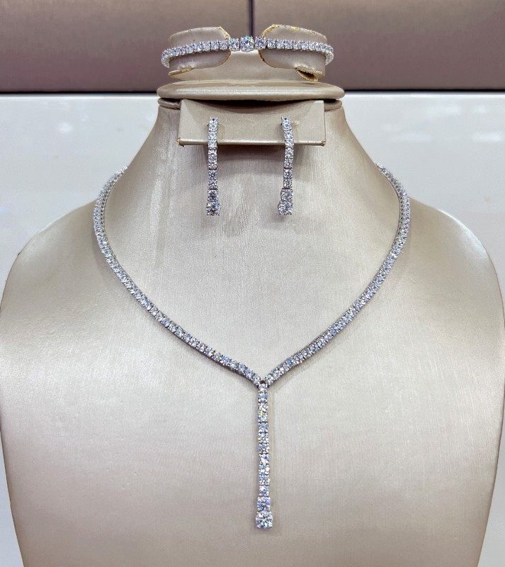 SN31064, Ladies' Moissanite Ring, S925, Rhodium Plated, White, 63.2g