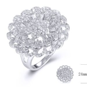 SJ32034, Ladies' Moissanite Ring, S925, Rhodium Plated, White, 7.21g