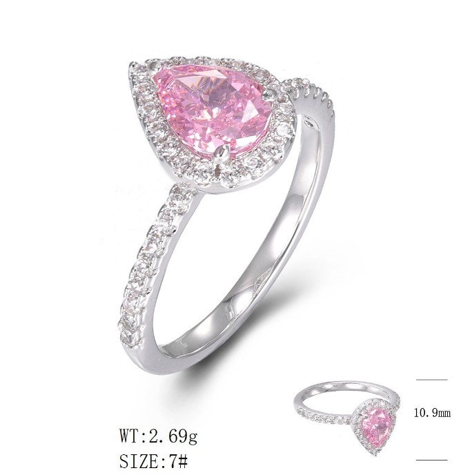 GR01161, Ladies' Moissanite Ring, S925, Rhodium Plated, White, 2.73g