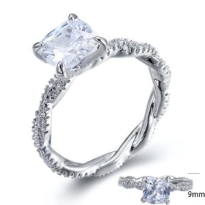 SJ25843, Ladies' Moissanite Ring, S925, Rhodium Plated, White, 3.61g
