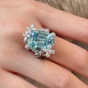 SJ63025, Ladies' Moissanite Ring, S925, Rhodium Plated, White, 6.81g