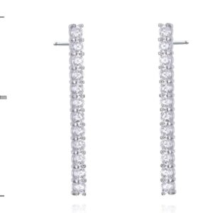 SE43745莫桑, Ladies' Moissanite Ring, S925, Rhodium Plated, White, 3.63g