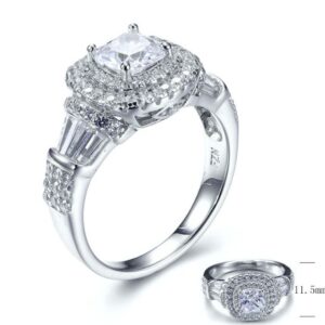 SJ28041, Ladies' Moissanite Ring, S925, Rhodium Plated, White, 5.35g