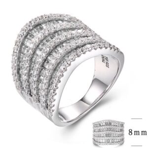 SJ29103, Ladies' Moissanite Ring, S925, Rhodium Plated, White, 10.9g