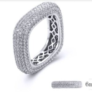 SJ33134, Ladies' Moissanite Ring, S925, Rhodium Plated, White, 7.69g