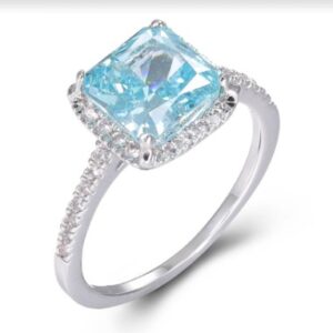 SJ22605, Ladies' Moissanite Ring, S925, Rhodium Plated, White, 3.5g