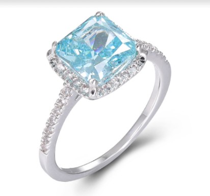 SJ22605, Ladies' Moissanite Ring, S925, Rhodium Plated, White, 3.5g