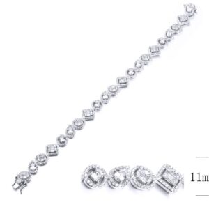 SB12533, Ladies' Moissanite Ring, S925, Rhodium Plated, White, 15.86g