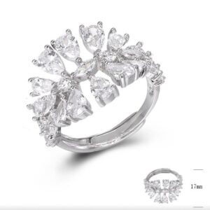 SJ47506, Ladies' Moissanite Ring, S925, Rhodium Plated, White, 5.7g