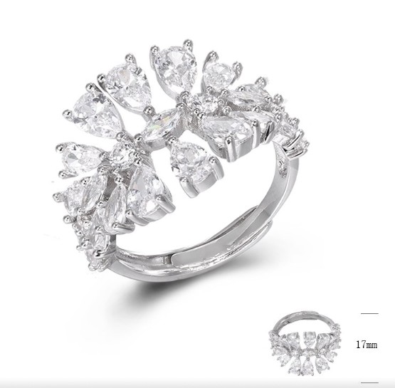 SJ47506, Ladies' Moissanite Ring, S925, Rhodium Plated, White, 5.7g