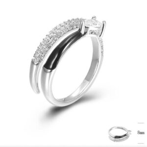 SJ45659, Ladies' Moissanite Ring, S925, Rhodium Plated, White, 3.3g