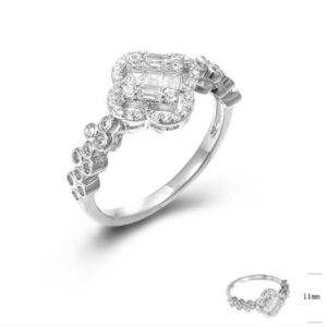 SJ44890, Ladies' Moissanite Ring, S925, Rhodium Plated, White, 2.72g