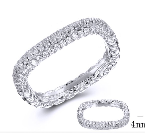SJ36792, Ladies' Moissanite Ring, S925, Rhodium Plated, White, 4.67g
