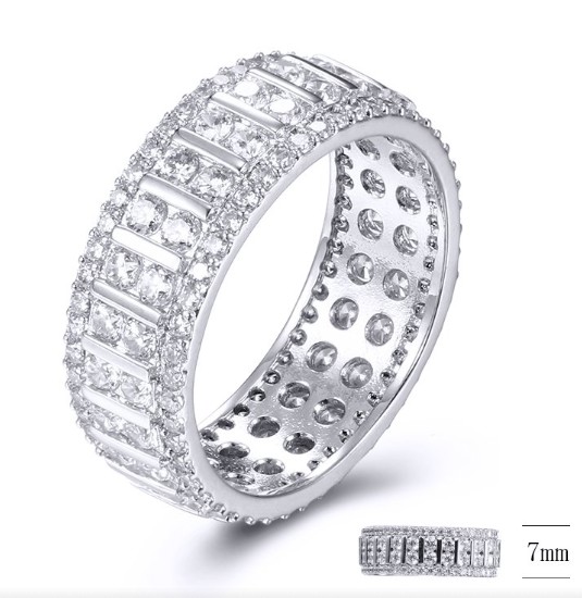 SJ33176, Ladies' Moissanite Ring, S925, Rhodium Plated, White, 4.79g