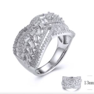 SJ32039, Ladies' Moissanite Ring, S925, Rhodium Plated, White, 6.42g
