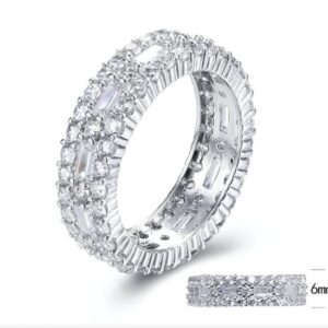 SJ30440, Ladies' Moissanite Ring, S925, Rhodium Plated, White, 4.67g