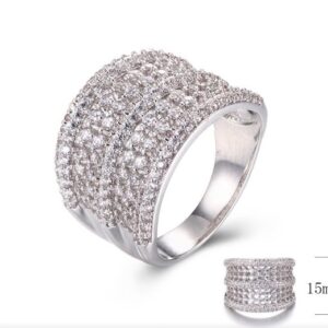 SJ30017, Ladies' Moissanite Ring, S925, Rhodium Plated, White, 5.48g