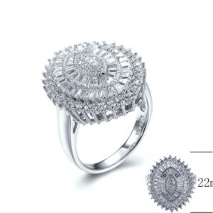 SJ27605, Ladies' Moissanite Ring, S925, Rhodium Plated, White, 6.43g