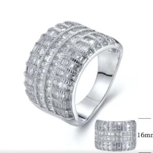 SJ26341, Ladies' Moissanite Ring, S925, Rhodium Plated, White, 4.35g