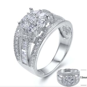 SJ25283, Ladies' Moissanite Ring, S925, Rhodium Plated, White, 5.02g