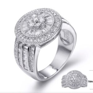SJ23929, Ladies' Moissanite Ring, S925, Rhodium Plated, White, 7.37g