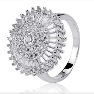 SJ15130, Ladies' Moissanite Ring, S925, Rhodium Plated, White, 5.55g