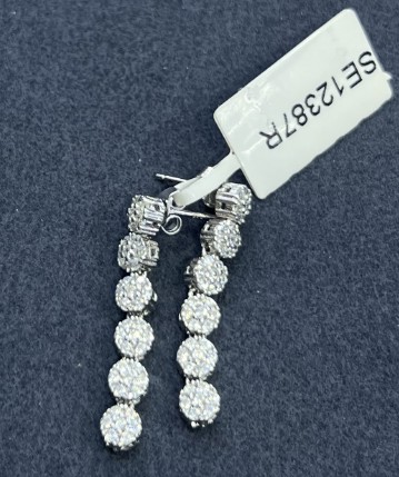 SE12387, Ladies' Moissanite Ring, S925, Rhodium Plated, White, 4.46g