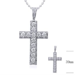 SZ20391, Ladies' Moissanite Set, S925, Rhodium Plated, White, 9.1g