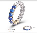 SJ49436莫桑, Ladies' Moissanite Ring, S925, Rhodium Plated, White, 3.51g