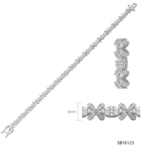 SB20971, Ladies' Moissanite Bracelet, S925, Rhodium Plated, White, 11.4g