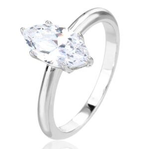 SJ64933莫桑, Ladies' Moissanite Ring, S925, Rhodium Plated, White, 2.45g