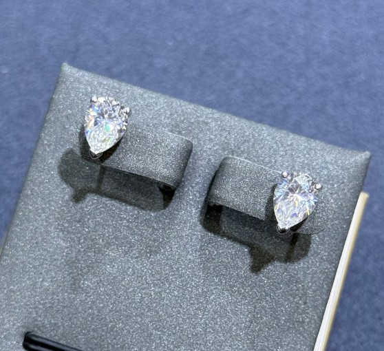 SE65784莫桑, Ladies' Moissanite Ring, S925, Rhodium Plated, White, 1.35g