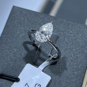 SJ64934莫桑, Ladies' Moissanite Ring, S925, Rhodium Plated, White, 1.93g
